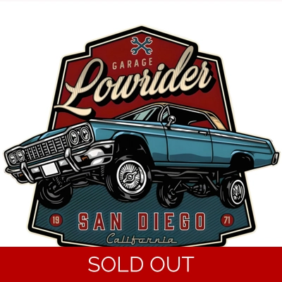 Lowrider Embossed Metal Sign